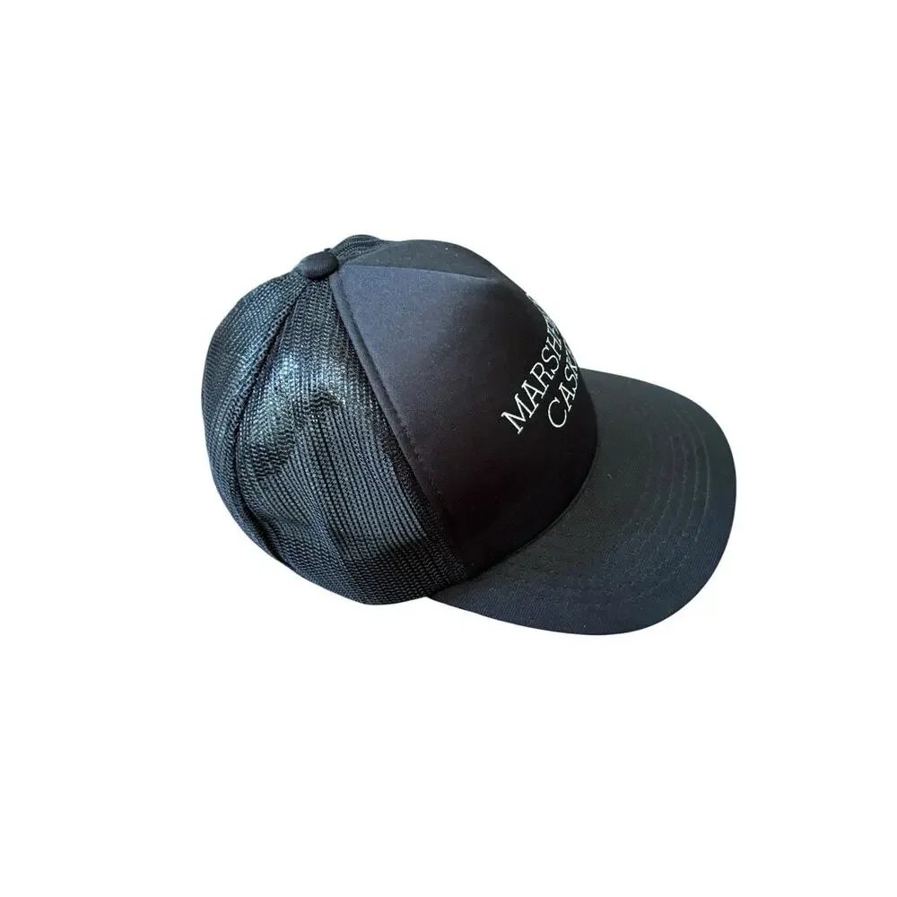 Vintage Marshfield Casket Trucker Hat‎ Black Mesh Snapback Funeral Industry Cap